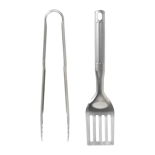 GRILLTIDER - 烤肉用具 2件組, 不鏽鋼 | IKEA 線上購物 - PE983677_S4