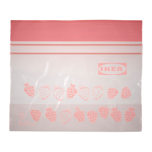 ISTAD - Resealable bag, patterned/light pink, 0.3L | IKEA Taiwan Online - PE841283_S4
