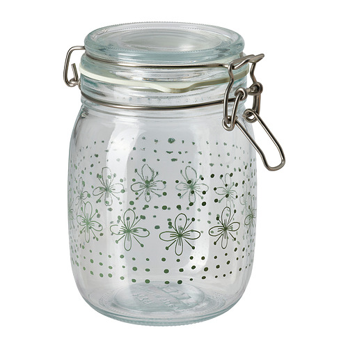 KORKEN - jar with lid, patterned/light green | IKEA Taiwan Online - PE841289_S4