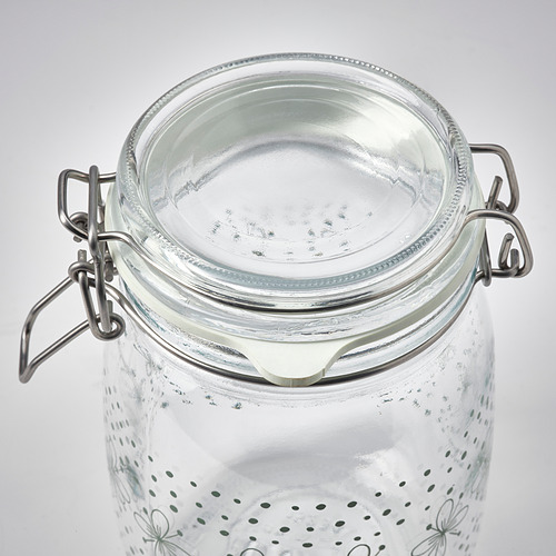KORKEN - jar with lid, patterned/light green | IKEA Taiwan Online - PE841291_S4