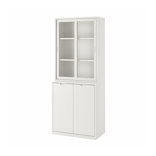 TONSTAD - 玻璃滑門收納組合, 淺乳白色/透明玻璃, 81x47x201 公分 | IKEA 線上購物 - PE946967_S4