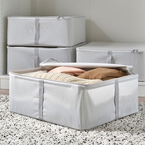 HEMMAFIXARE - 收納盒, 布 條紋/白色/灰色 | IKEA 線上購物 - PE838001_S4
