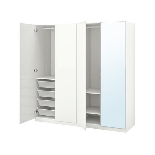 PAX/FARDAL/ÅHEIM - 衣櫃/衣櫥組合, 白色 高亮面/白色 鏡面, 200x60x201 公分 | IKEA 線上購物 - PE792736_S4