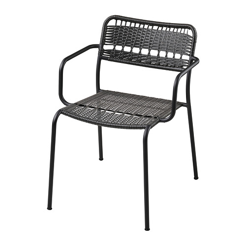 LÄCKÖ chair with armrests, outdoor