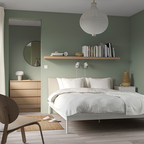 KLEPPSTAD - 雙人床框, 白色/米色 | IKEA 線上購物 - PE840528_S4