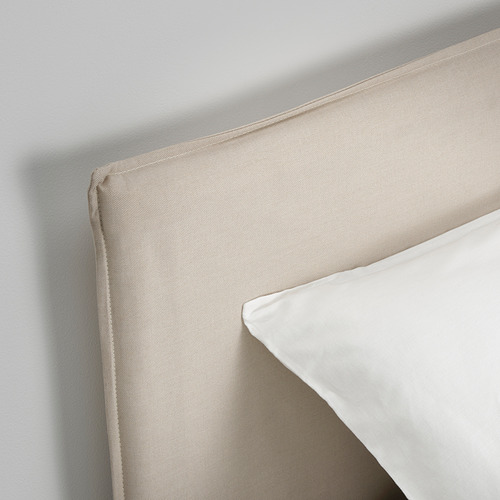 KLEPPSTAD - 雙人床框, 白色/米色 | IKEA 線上購物 - PE840531_S4