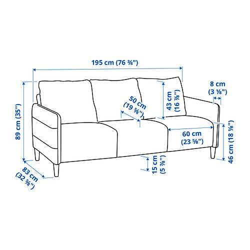 ANGERSBY 3-seat sofa