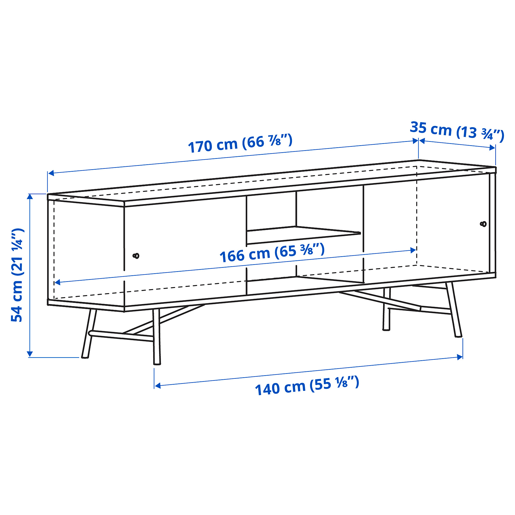 SVENARUM TV bench with sliding doors