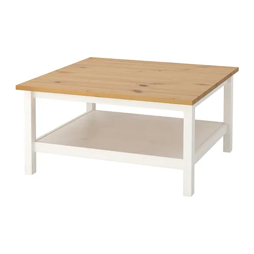 HEMNES - 咖啡桌, 染白色/淺棕色, 90x90 公分 | IKEA 線上購物 - PE740009_S4