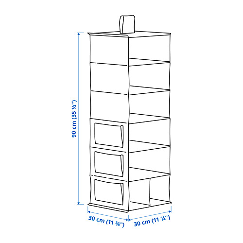 BLÄDDRARE hanging storage with 7 compartments