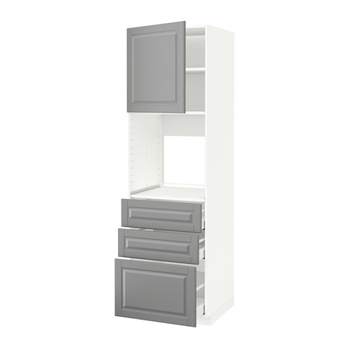METOD/MAXIMERA - high cab f oven w door/3 drawers, white/Bodbyn grey | IKEA Taiwan Online - PE589285_S4