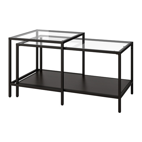 VITTSJÖ - 子母桌 2件組, 黑棕色/玻璃 | IKEA 線上購物 - PE740087_S4