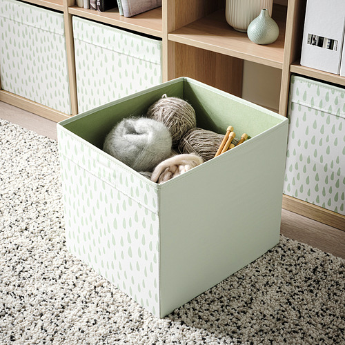 DRÖNA - 收納盒, 具圖案 淺綠色/白色 | IKEA 線上購物 - PE838215_S4