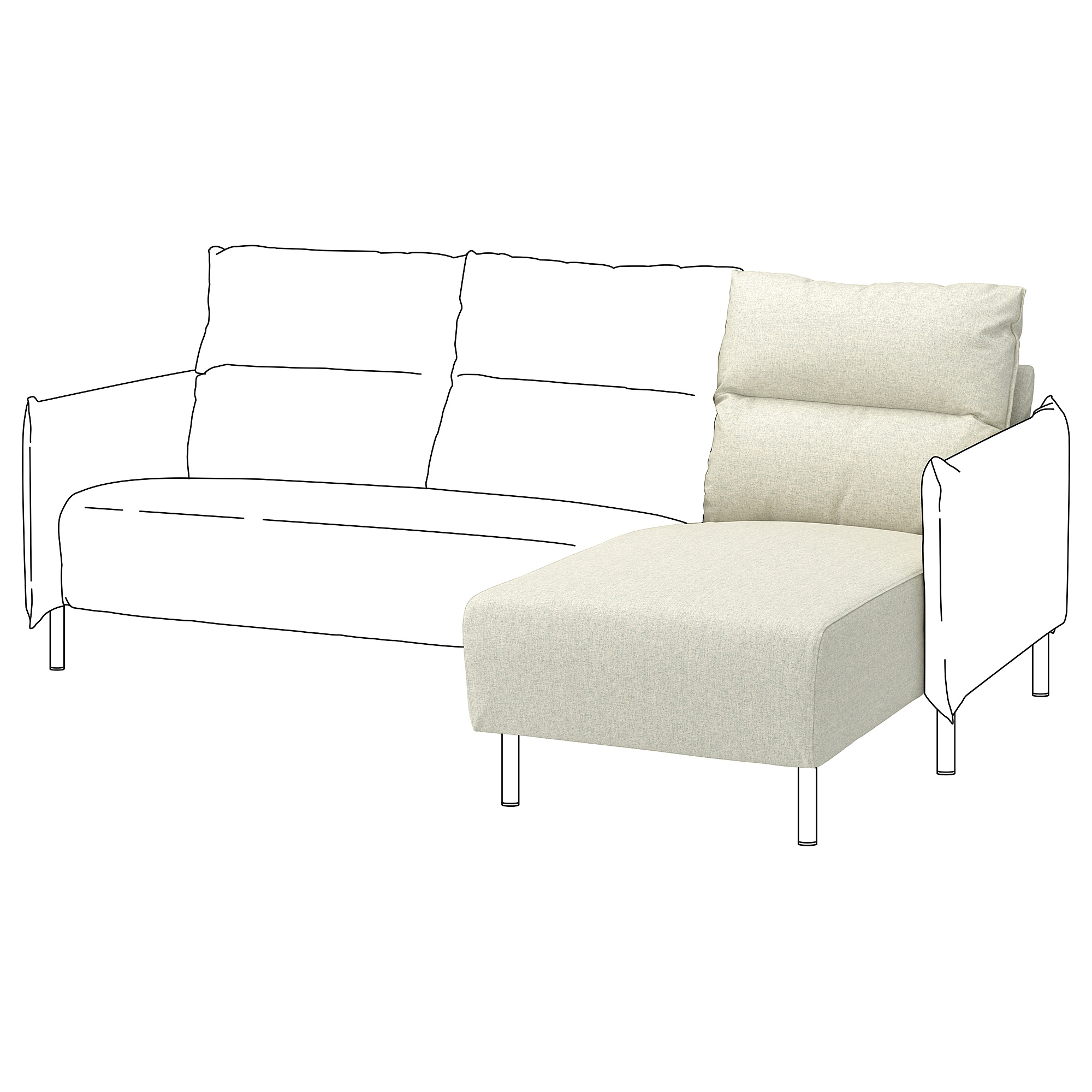 MANNARP cover for chaise longue