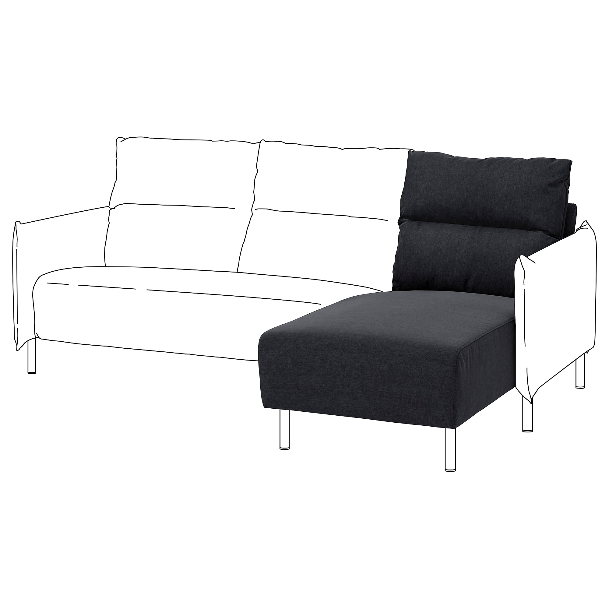 MANNARP cover for chaise longue