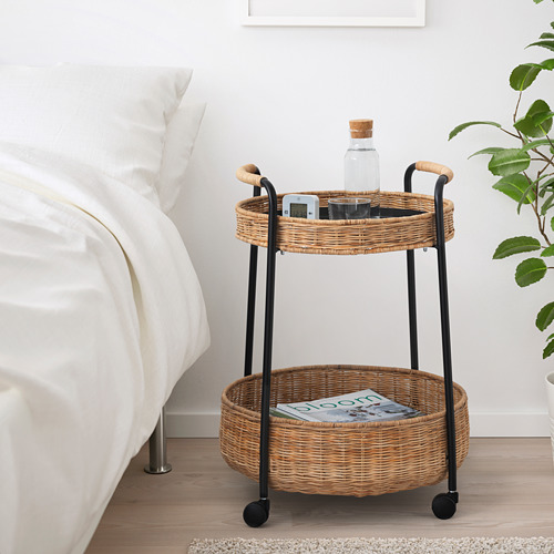 LUBBAN - trolley table with storage, rattan/anthracite | IKEA Taiwan Online - PE719507_S4