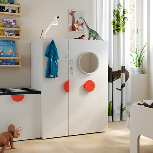 SMÅSTAD - 附外拉式底座衣櫃, 白色 | IKEA 線上購物 - PE792897_S4