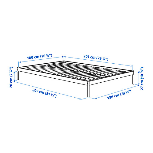 VEVELSTAD - 雙人加大床框, 白色 | IKEA 線上購物 - PE838149_S4