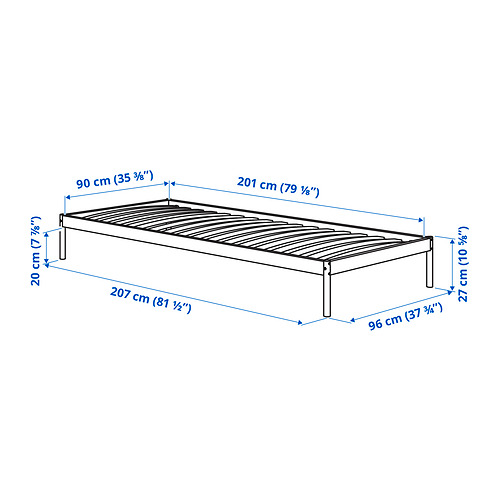 VEVELSTAD - bed frame, white | IKEA Taiwan Online - PE838155_S4