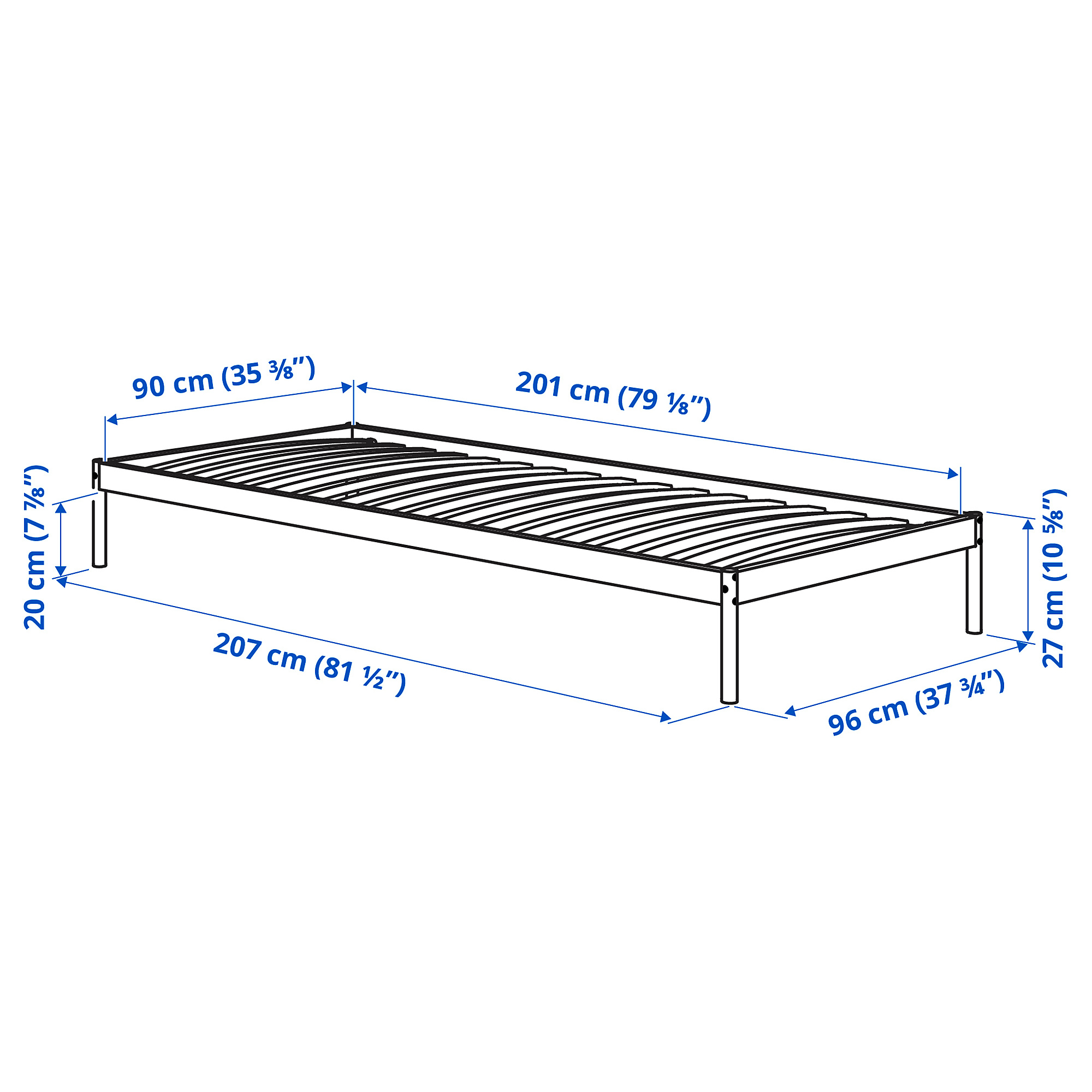 VEVELSTAD bed frame with 1 headboard