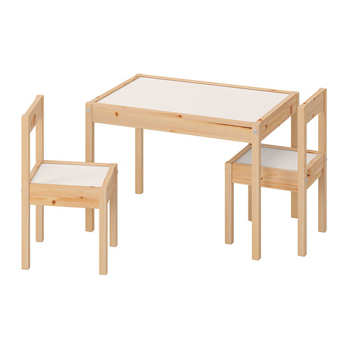 LÄTT - 兒童一桌二椅組, 白色/松木 | IKEA 線上購物 - PE740220_S4