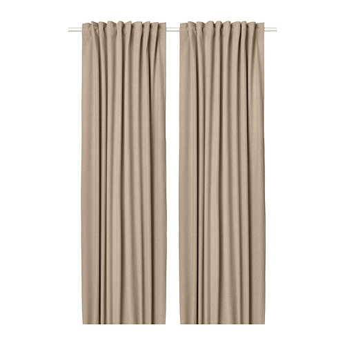 ROSENMANDEL - room darkening curtains, 1 pair, yellow-beige/with heading tape | IKEA Taiwan Online - PE879183_S4
