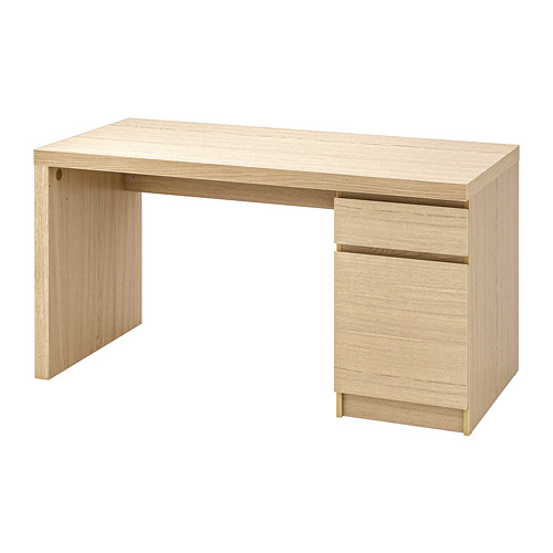 MALM - 書桌/工作桌, 實木貼皮, 染白橡木 | IKEA 線上購物 - PE740310_S4