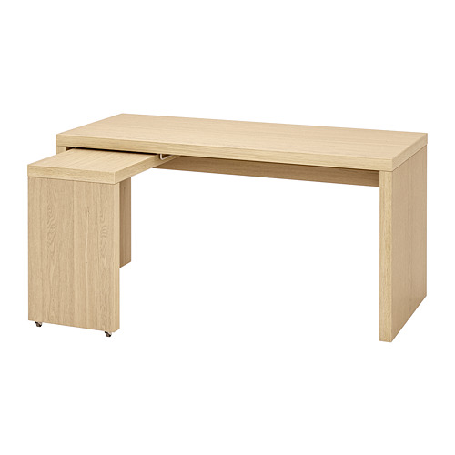 MALM desk with pull-out panel