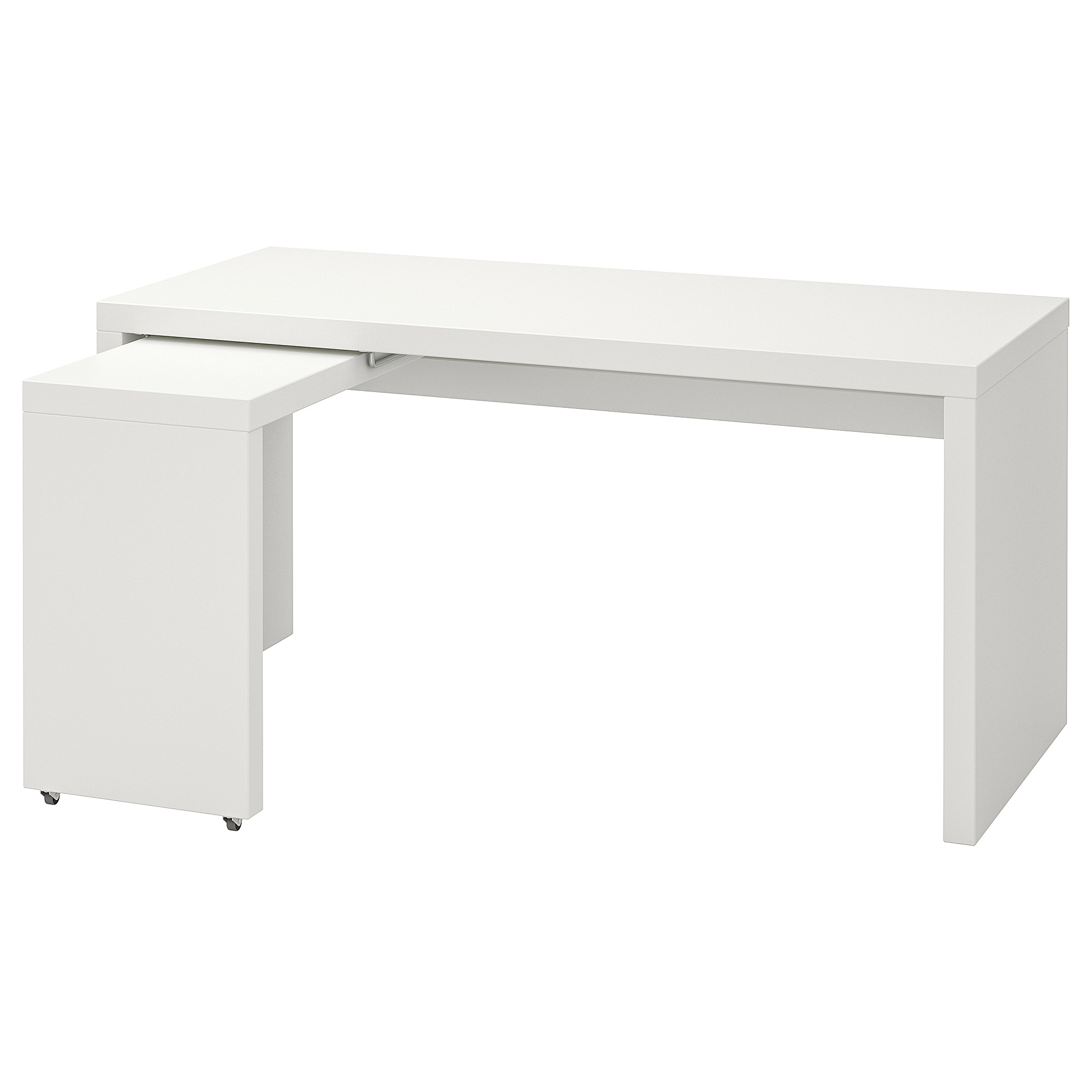 MALM desk with pull-out panel