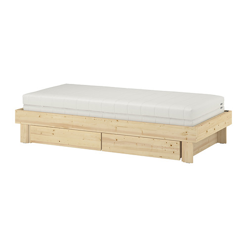 GLAMBERGET - 延伸床附抽屜/2床墊，松木/Åfjäll 硬，80x200 公分 | IKEA 線上購物 - PE947204_S4