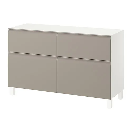 BESTÅ - 收納組合附門/抽屜, 白色 Hammarsmed/Stubbarp/米色, 120x42x74 公分 | IKEA 線上購物 - PE947224_S4