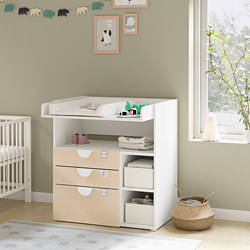 SMÅSTAD - changing table, white pale pink/with 3 drawers | IKEA Taiwan Online - PE788939_S3