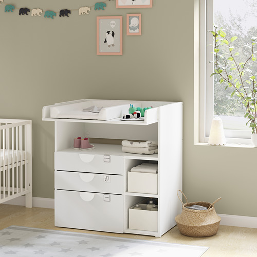 SMÅSTAD - changing table, white white/with 3 drawers | IKEA Taiwan Online - PE793069_S4