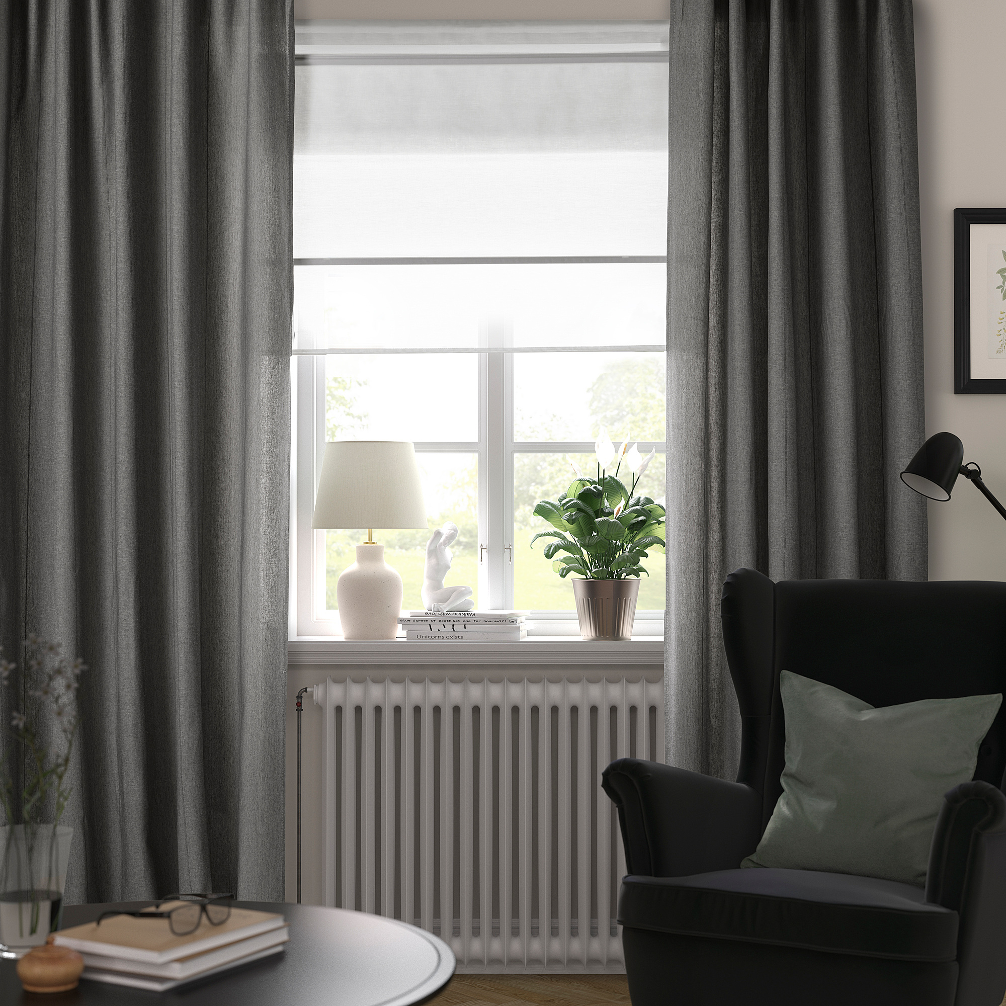 LENDA curtains with tie-backs, 1 pair