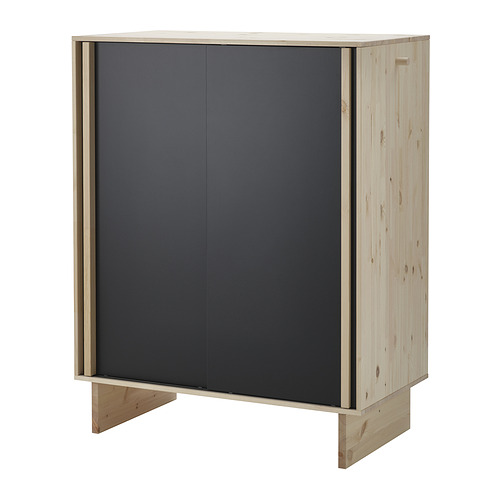 GLAMBERGET - wardrobe with 3 sliding doors, pine/black, 117x63x150 cm | IKEA Taiwan Online - PE947273_S4