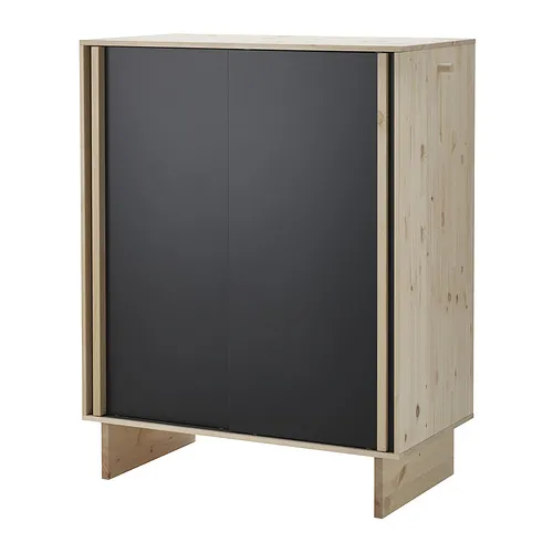 GLAMBERGET - 衣櫃附3滑門, 松木/黑色, 117x63x150 公分 | IKEA 線上購物 - PE947273_S4