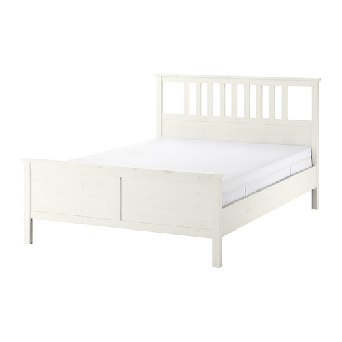 HEMNES - bed frame with mattress, white stain/Åkrehamn firm, 180x200 cm | IKEA Taiwan Online - PE917467_S4