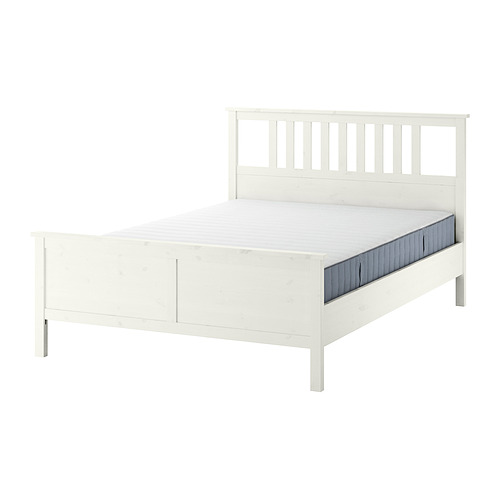 HEMNES - bed frame with mattress, white stain/Valevåg firm, 180x200 cm | IKEA Taiwan Online - PE917468_S4