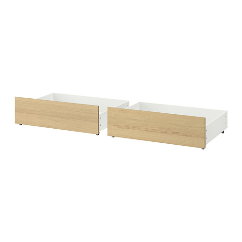 MALM - bed storage box for high bed frame, white stained oak veneer, 200 cm | IKEA Taiwan Online - PE697749_S4