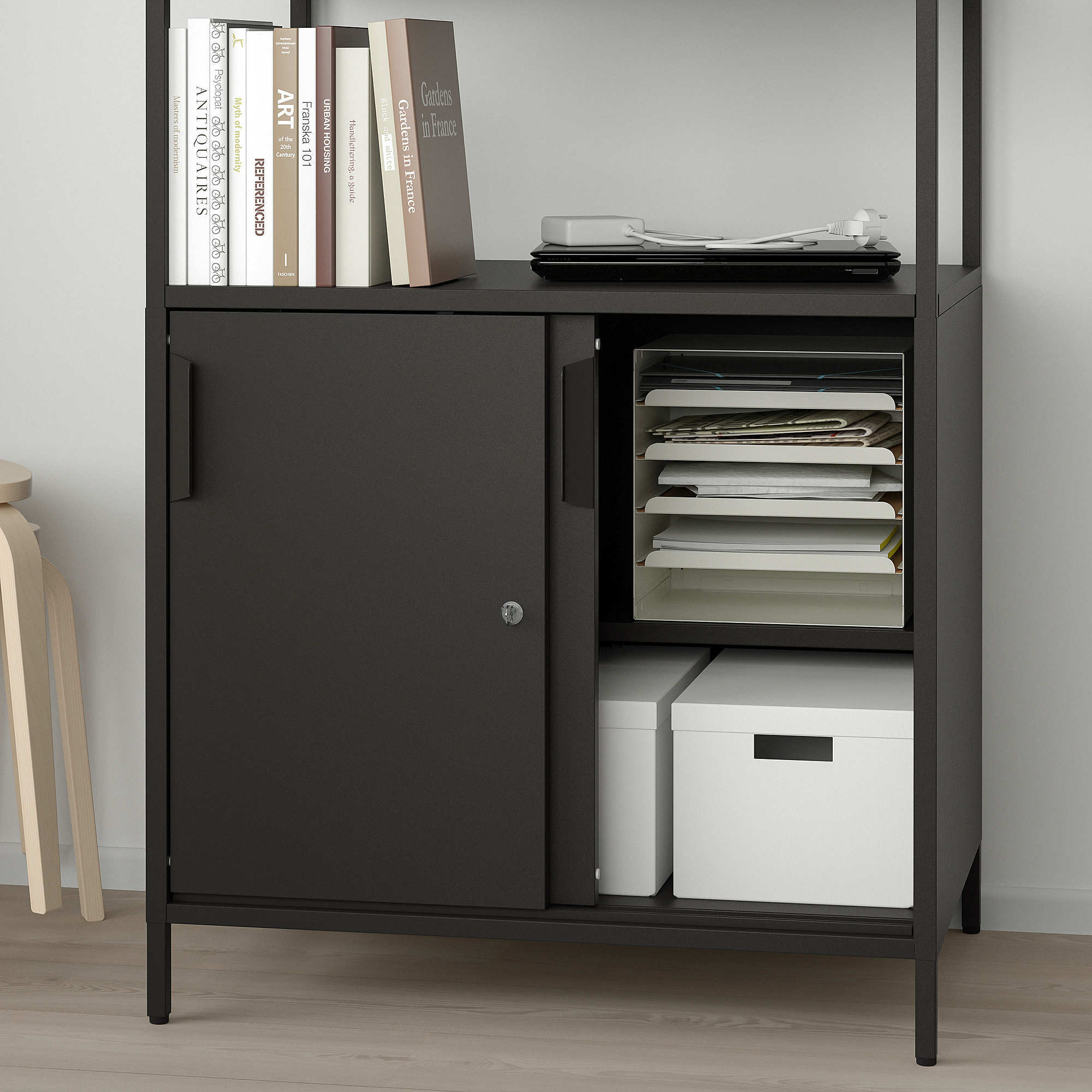 TROTTEN cabinet with sliding doors