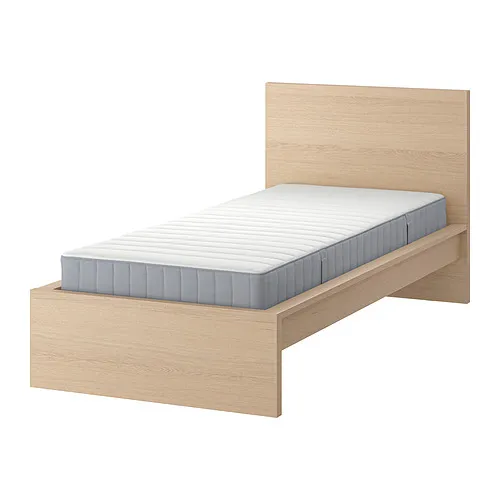 MALM - 床框附床墊, 實木貼皮, 染白橡木/Valevåg 超硬 | IKEA 線上購物 - PE917481_S4