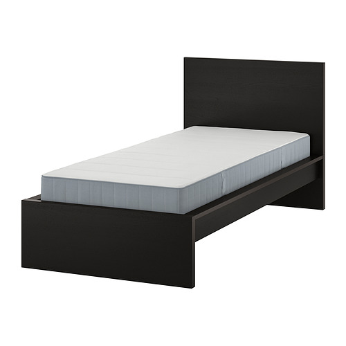 MALM bed frame with mattress, blackbrown/Vesteröy firm, 90x200 cm