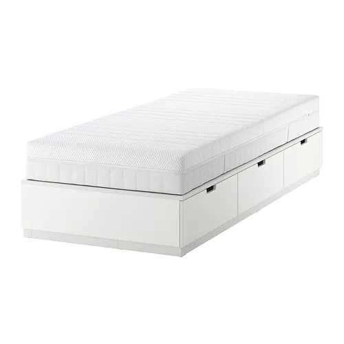 NORDLI - 床框附床底收納盒/床墊, 白色/Åkrehamn 硬, 90x200 公分 | IKEA 線上購物 - PE917511_S4