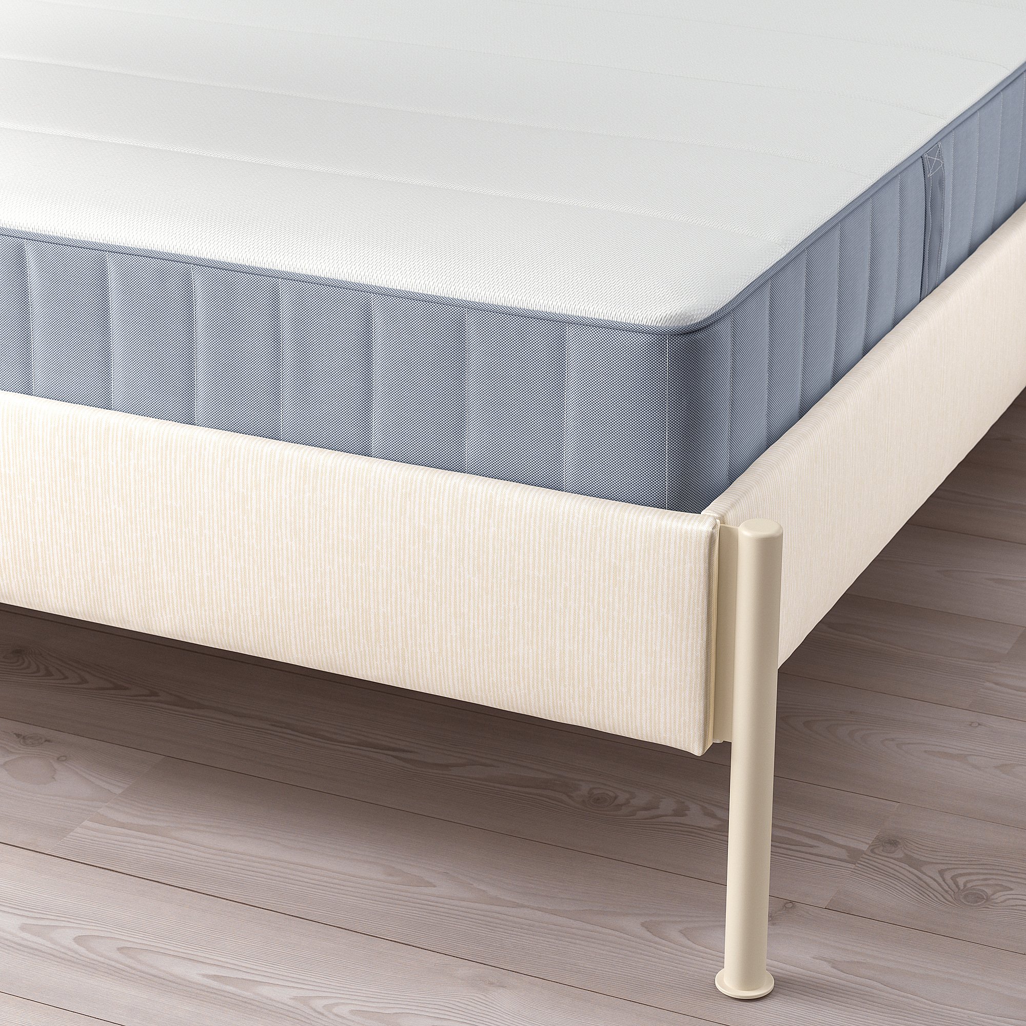 TÄLLÅSEN upholstered bed frame with mattress