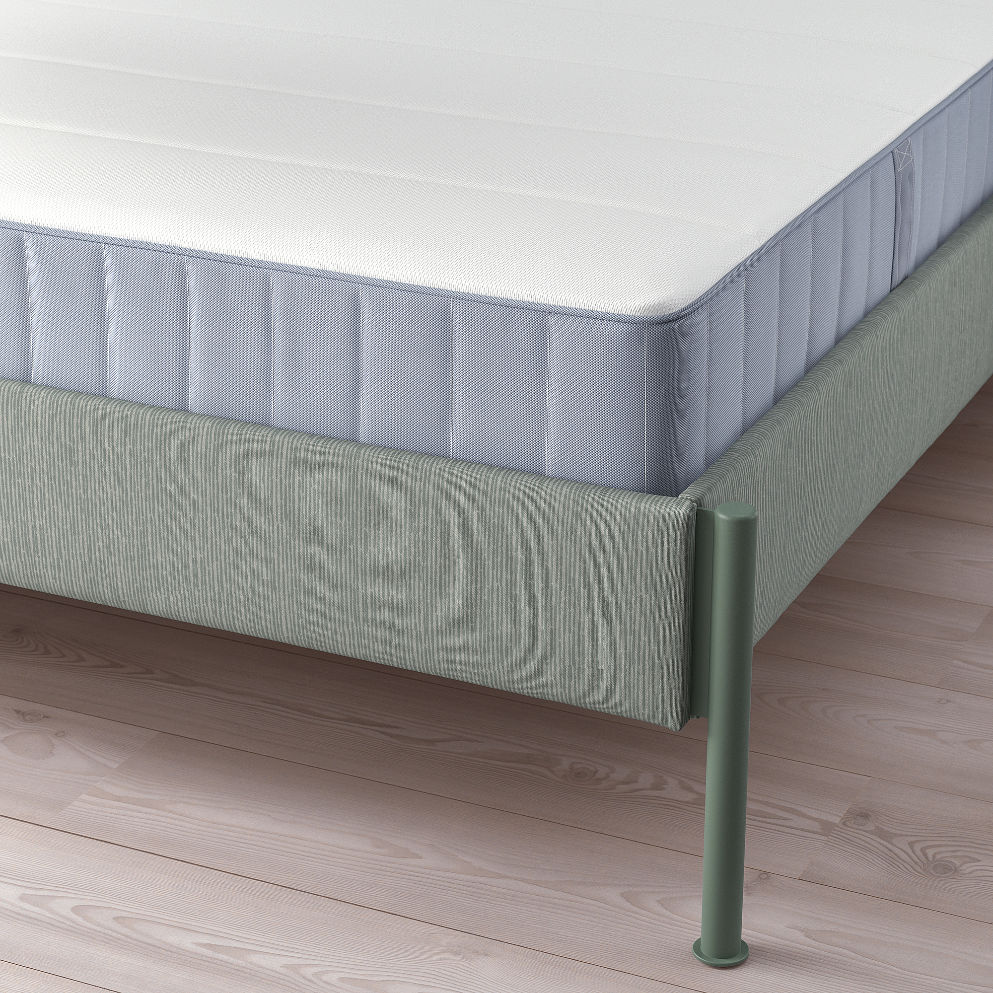 TÄLLÅSEN upholstered bed frame with mattress