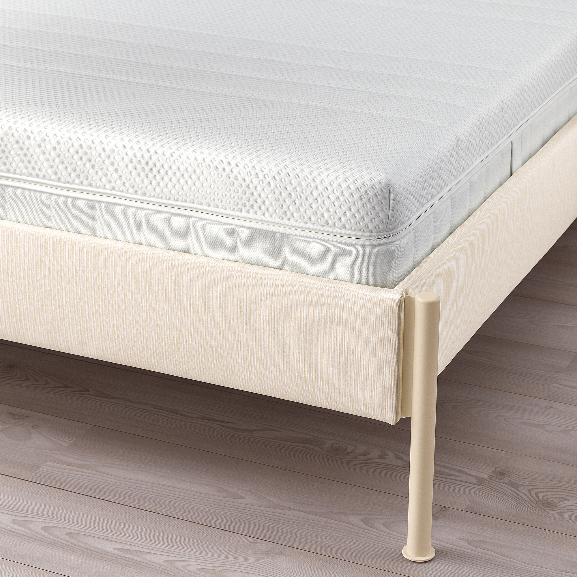 TÄLLÅSEN upholstered bed frame with mattress