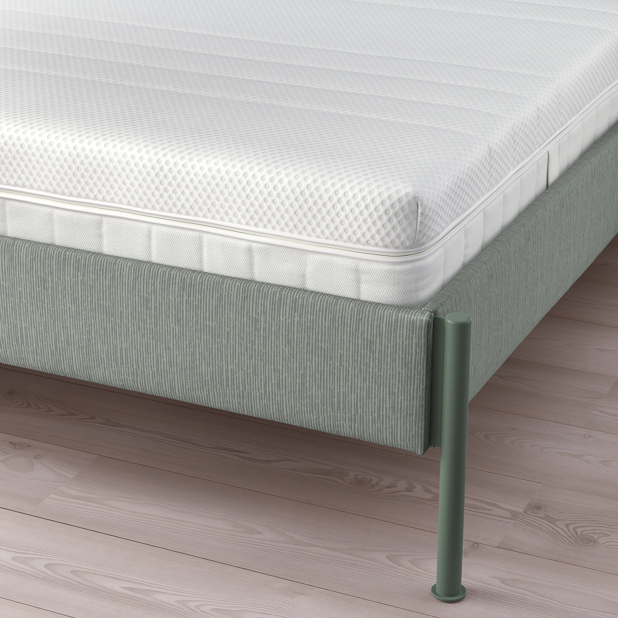 TÄLLÅSEN upholstered bed frame with mattress