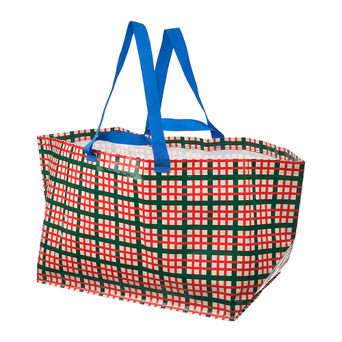 VINTERFINT - carrier bag, large, check pattern multicolour | IKEA Taiwan Online - PE984119_S4