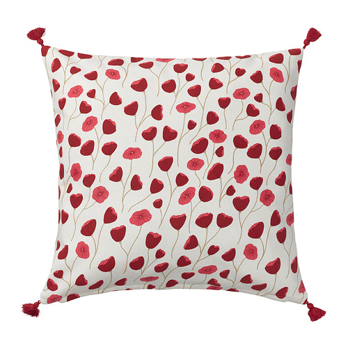 ANLEDNING - 靠枕套, 白色/紅色 | IKEA 線上購物 - PE838417_S4