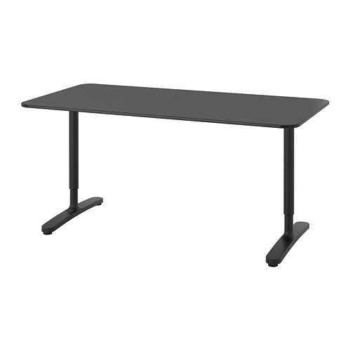 BEKANT - 書桌/工作桌, 黑色/實木貼皮 梣木/黑色 | IKEA 線上購物 - PE740529_S4